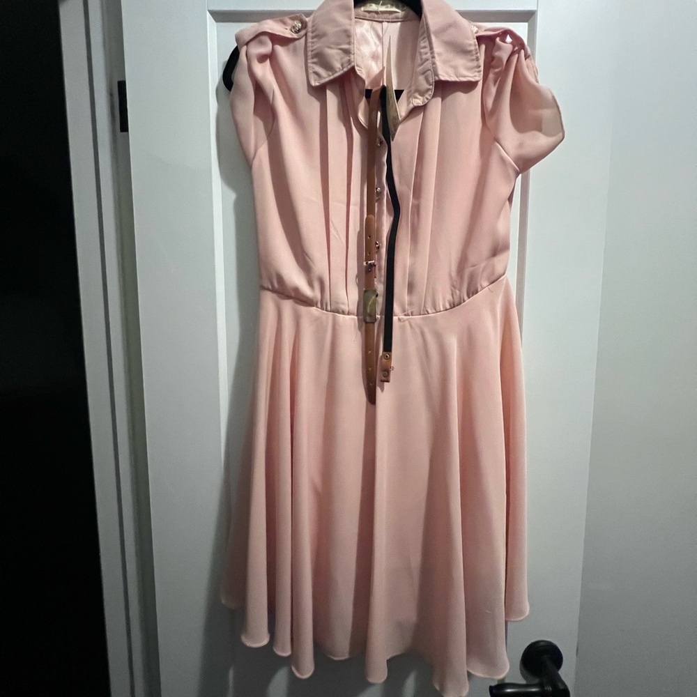 Elegant Blush Pink Casual Dress